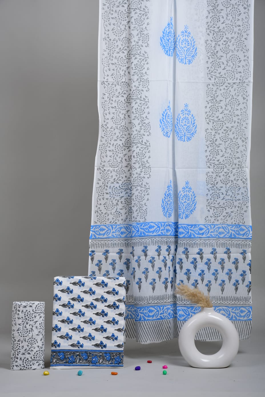 Exclusive Hand Block Cotton Suit With Cotton Dupatta Suit Sets