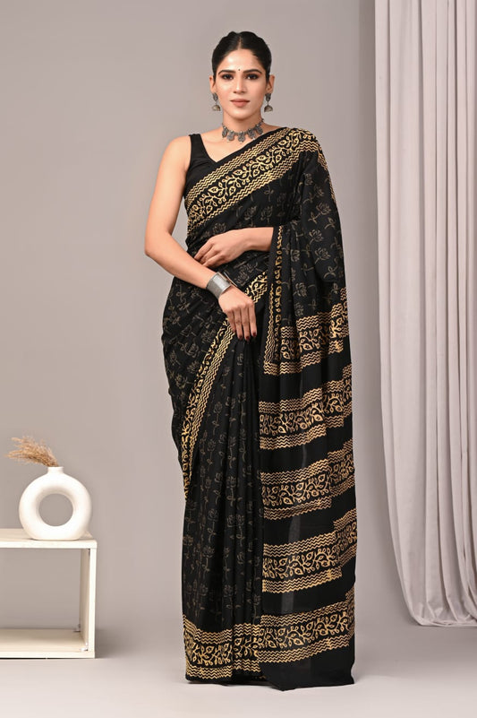 PREMIUM COTTON SAREE WITH BLOUSE PIECE