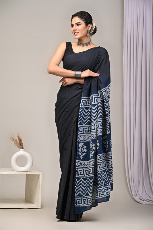 PREMIUM COTTON SAREE WITH BLOUSE PIECE