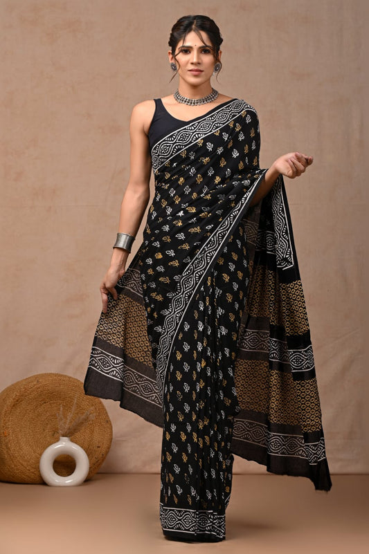 PREMIUM COTTON SAREE WITH BLOUSE PIECE