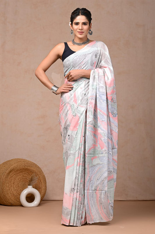 PREMIUM COTTON SAREE WITH BLOUSE PIECE