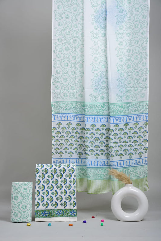 Exclusive Hand Block Cotton Suit With Cotton Dupatta Suit Sets