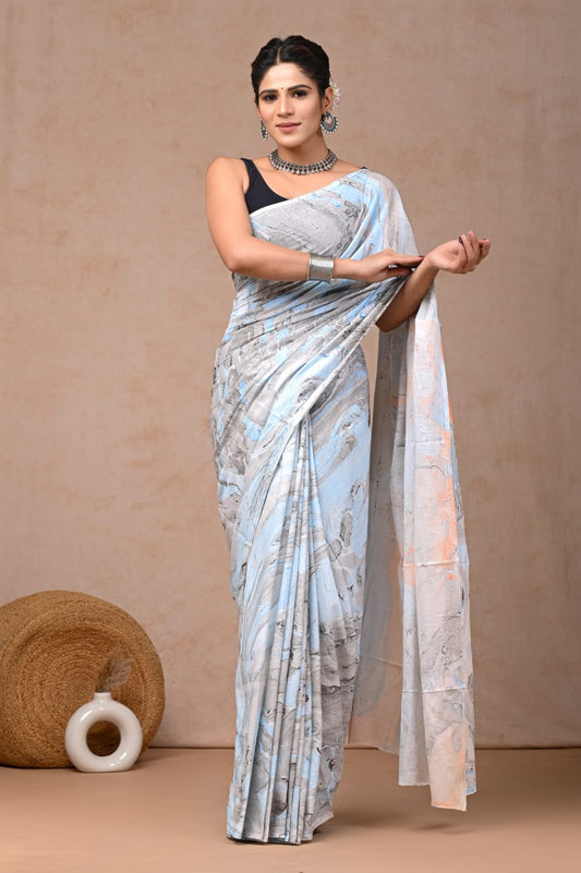 PREMIUM COTTON SAREE WITH BLOUSE PIECE