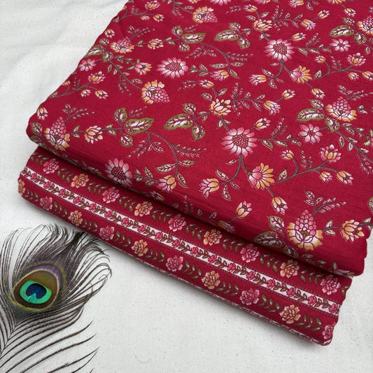 Elegant Hand Block Printed Cotton Top And Bottom Suit Sets