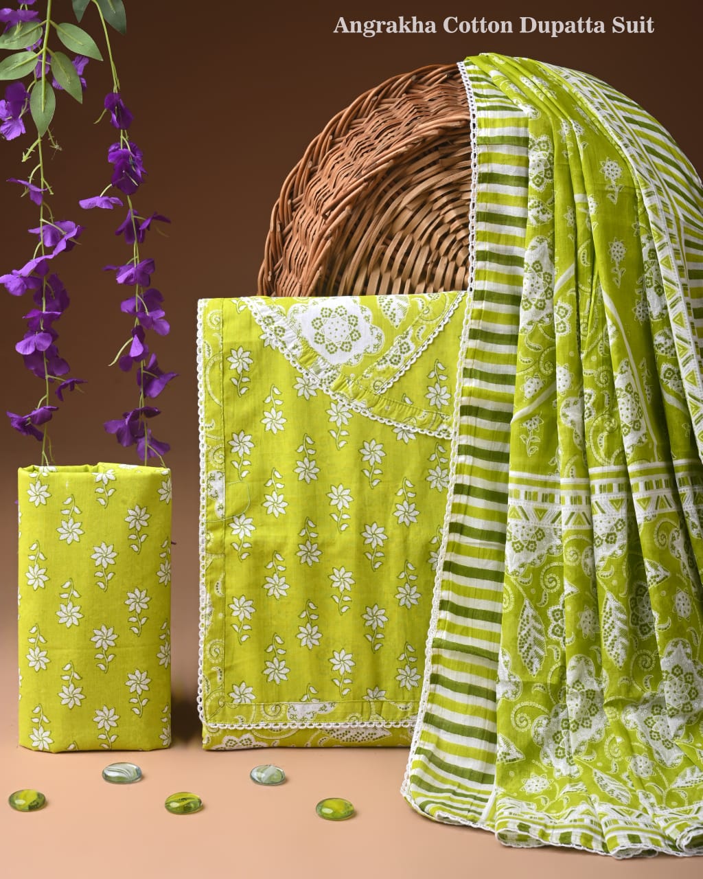 PREMIUM GOTA PATTI COTTON SUIT SET WITH COTTON DUPATTA