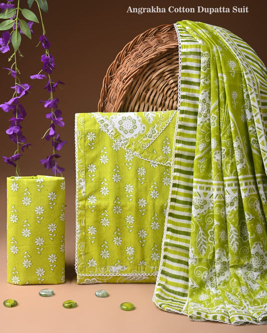 PREMIUM GOTA PATTI COTTON SUIT SET WITH COTTON DUPATTA