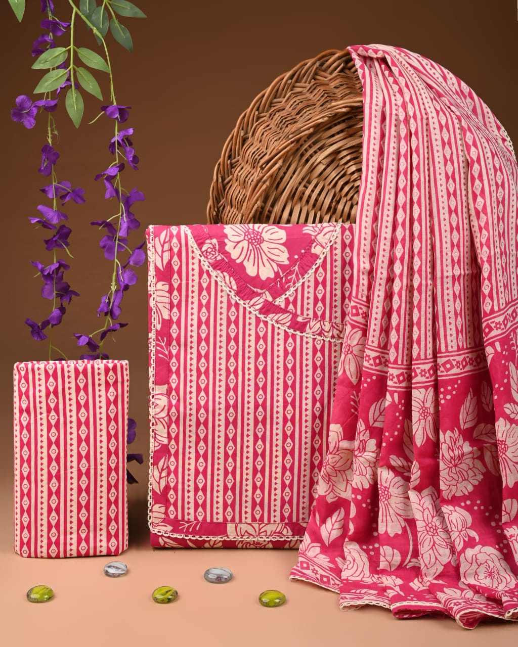 PREMIUM GOTA PATTI COTTON SUIT SET WITH COTTON DUPATTA