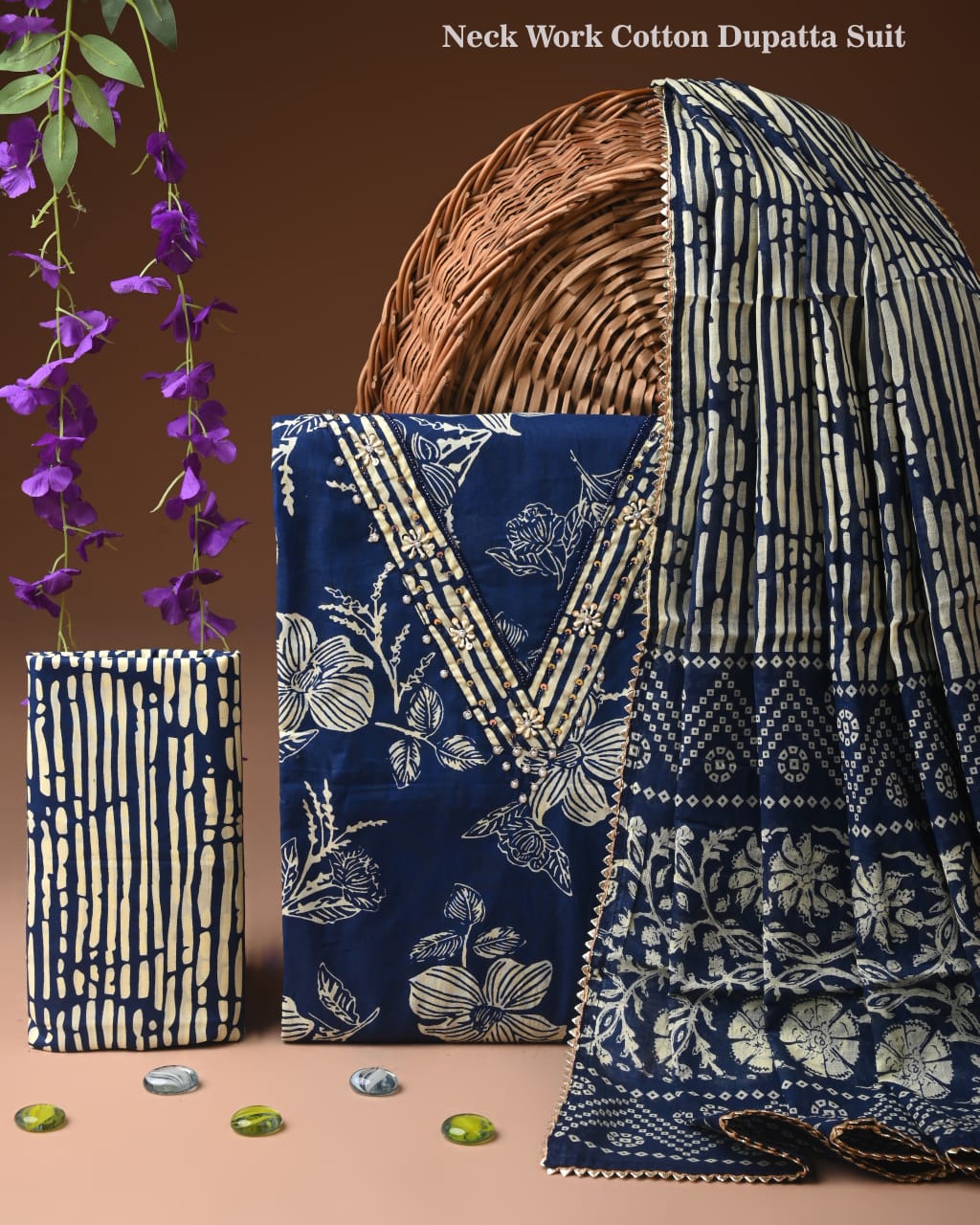 PREMIUM GOTA PATTI COTTON SUIT SET WITH COTTON DUPATTA