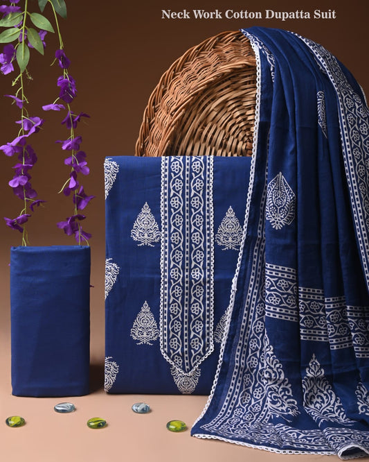 PREMIUM GOTA PATTI COTTON SUIT SET WITH COTTON DUPATTA