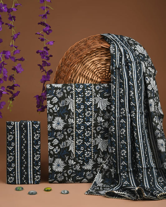 PREMIUM GOTA PATTI COTTON SUIT SET WITH COTTON DUPATTA