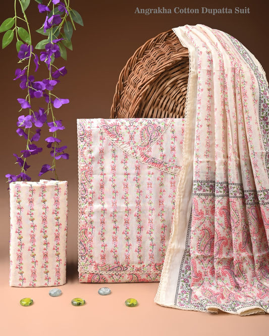 PREMIUM GOTA PATTI COTTON SUIT SET WITH COTTON DUPATTA