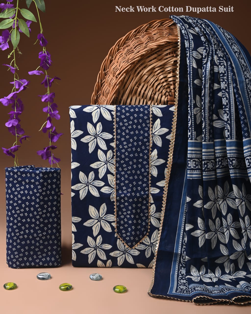 PREMIUM GOTA PATTI COTTON SUIT SET WITH COTTON DUPATTA