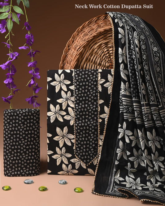 PREMIUM GOTA PATTI COTTON SUIT SET WITH COTTON DUPATTA