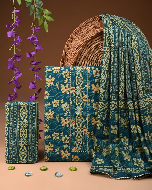PREMIUM GOTA PATTI COTTON SUIT SET WITH COTTON DUPATTA