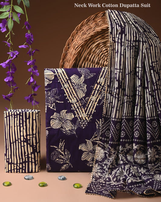PREMIUM GOTA PATTI COTTON SUIT SET WITH COTTON DUPATTA