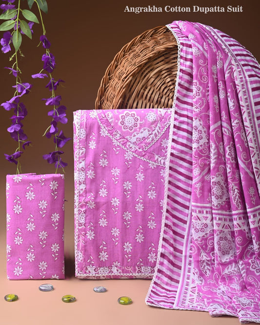 PREMIUM GOTA PATTI COTTON SUIT SET WITH COTTON DUPATTA