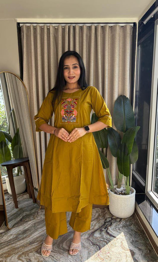 Pure Cotton  Aline Flair Kurta Pant