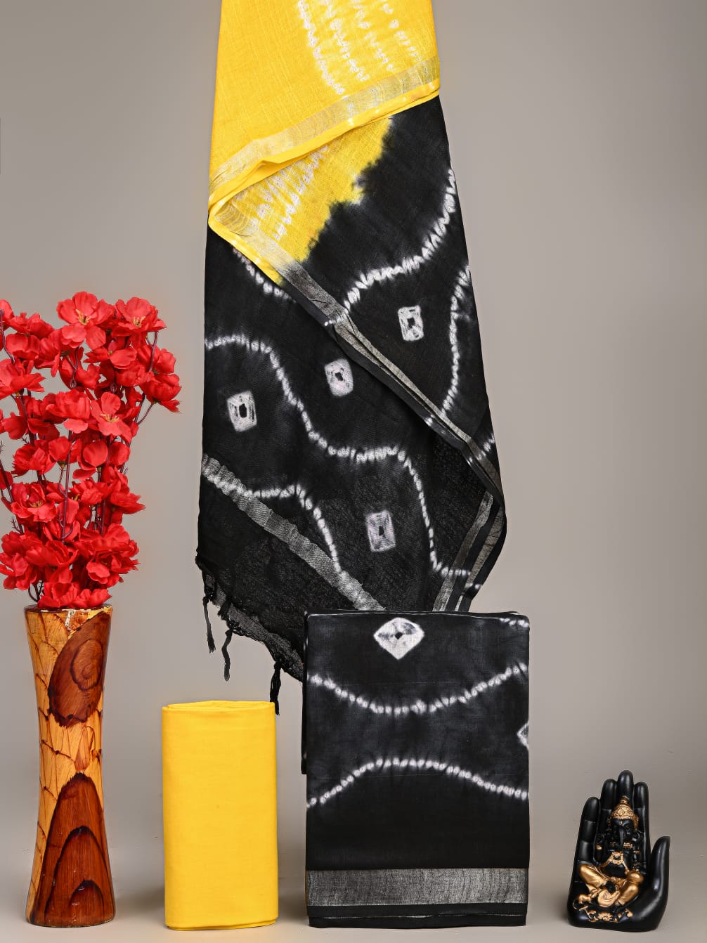 Exclusive Hand Block Linen Suit With Linen Dupatta(VkLS28)
