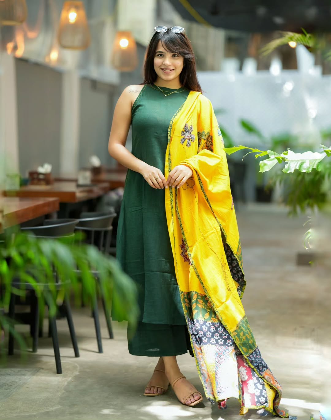 PURE HANDLOOM A LINE KURTI WITH BOTH SIDES POCKETS