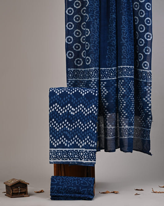 Exclusive Hand Block Cotton Suit With Cotton Dupatta(VKCOT15)