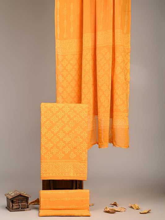 Exclusive Hand Block Cotton Suit With Cotton Dupatta(VKCOT08)