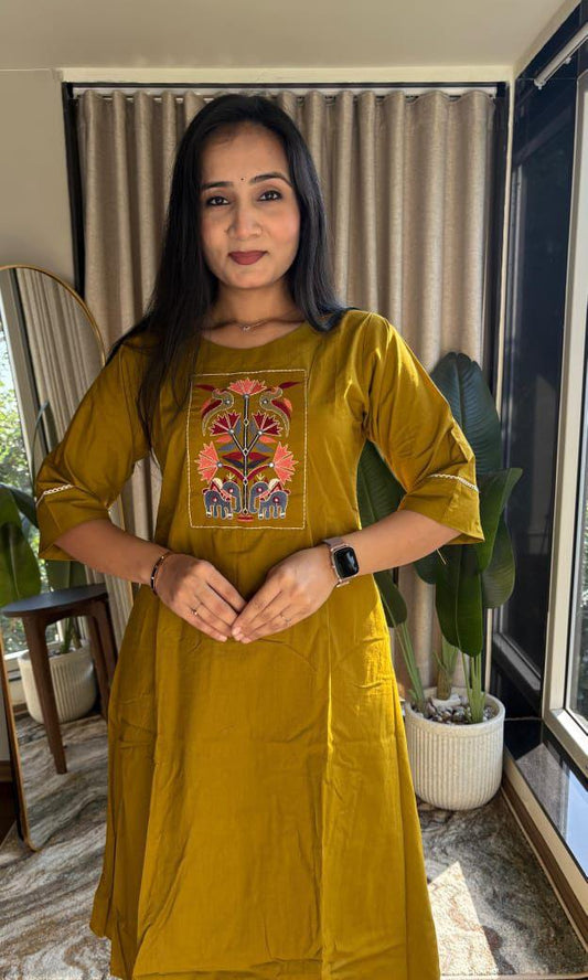 Pure Cotton  Aline Flair Kurta Pant