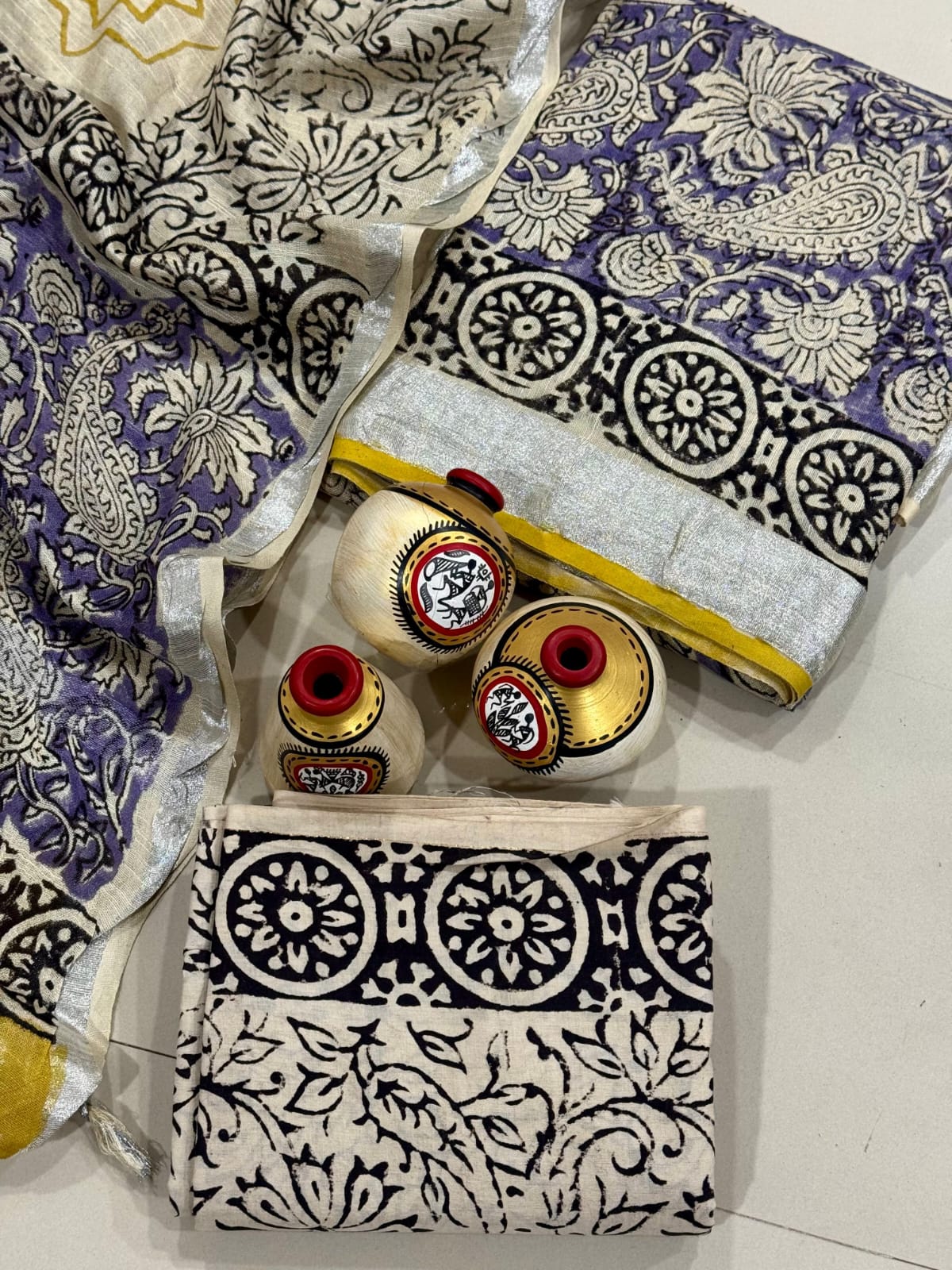 Exclusive Hand Block Linen Suit With Linen Dupatta(VkLS30)