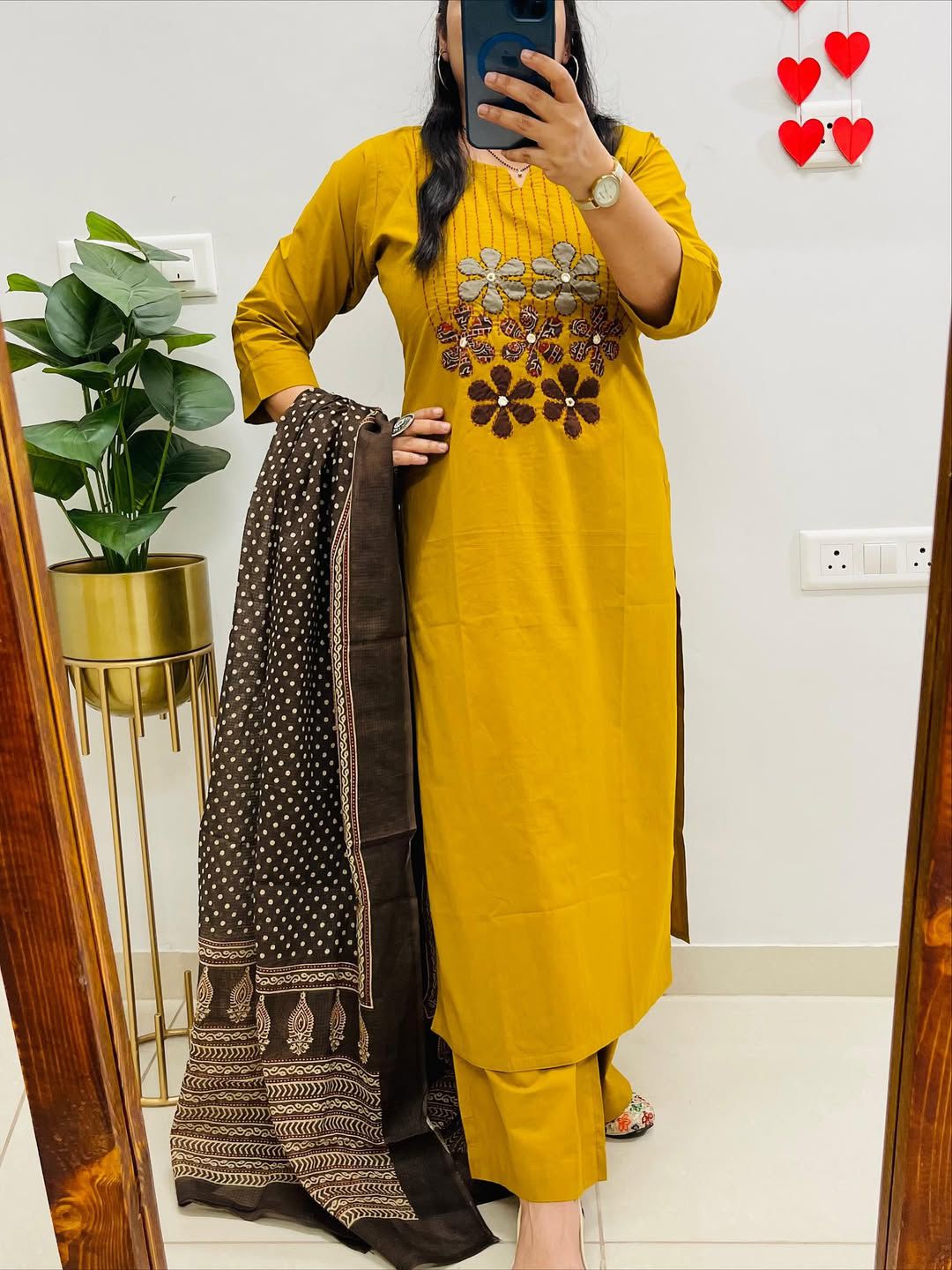 Beautiful pure cotton kurti pant dupatta set