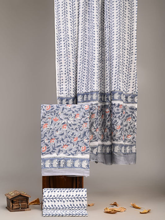 Exclusive Hand Block Cotton Suit With Cotton Dupatta(VKCOT06)