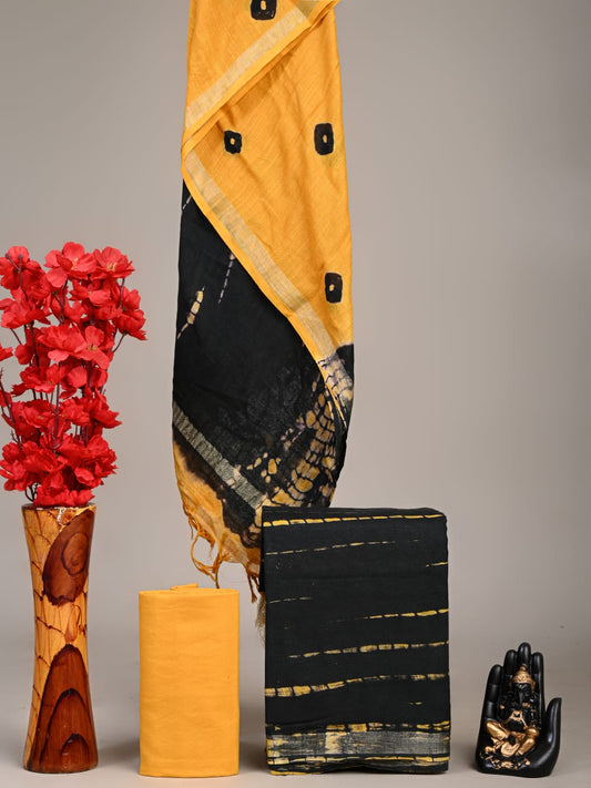 Exclusive Hand Block Linen Suit With Linen Dupatta(VkLS39)