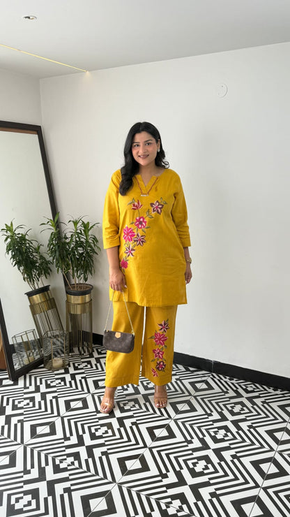 Sky Embroidered Co-ord Set