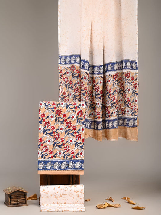 Exclusive Hand Block Cotton Suit With Cotton Dupatta(VKCOT09)