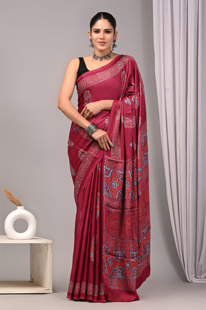 PREMIUM MODAL SILK SAREE WITH BLOUSE PIECE