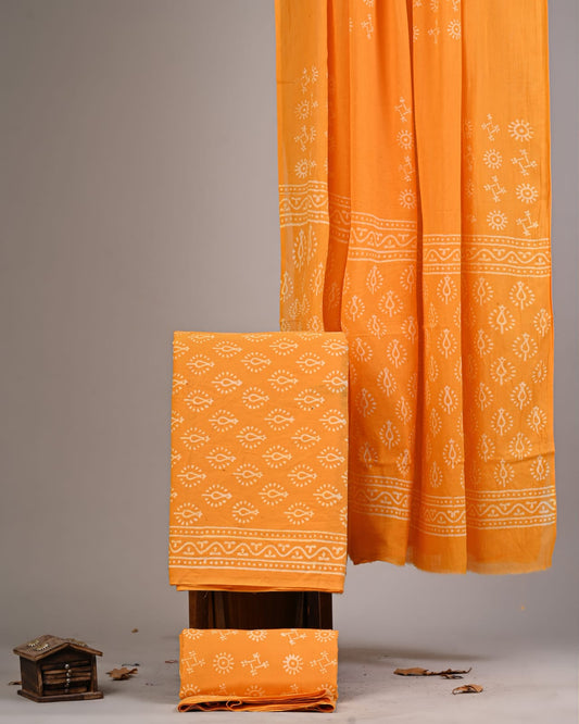 Exclusive Hand Block Cotton Suit With Cotton Dupatta(VKCOT20)