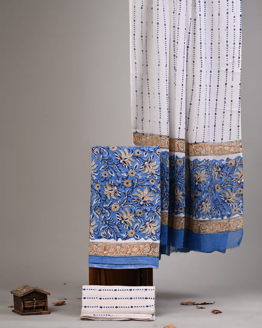 Exclusive Hand Block Cotton Suit With Cotton Dupatta(VKCOT21)