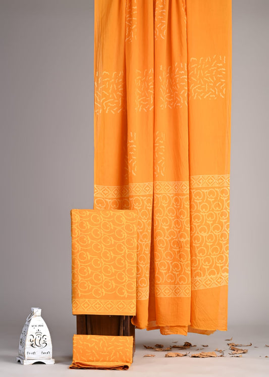 Exclusive Hand Block Cotton Suit With Cotton Dupatta(VKCOT29)