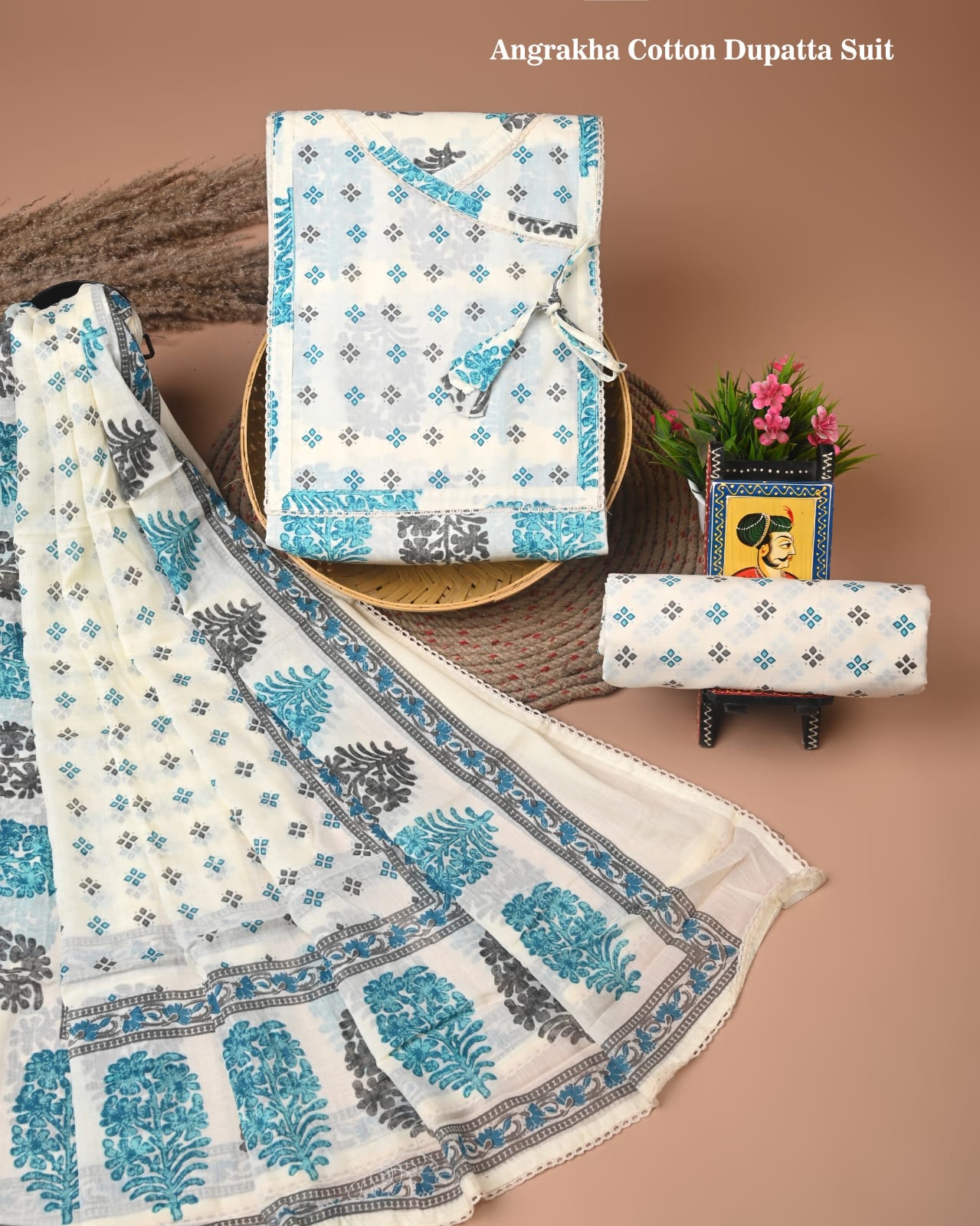 PREMIUM GOTA PATTI COTTON SUIT SET WITH COTTON DUPATTA