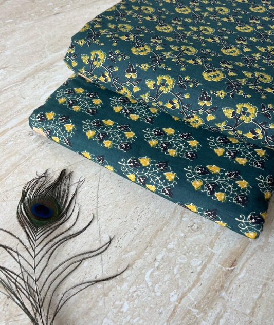 Elegant Hand Block Printed Cotton Top And Bottom Suit Sets(VKTB15)