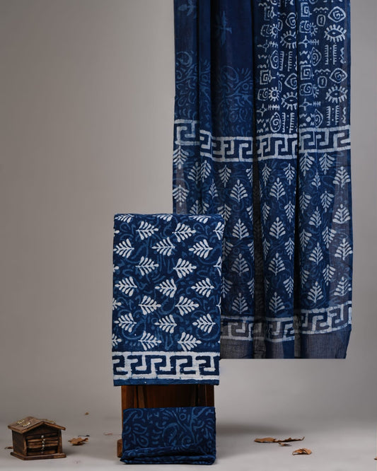 Exclusive Hand Block Cotton Suit With Cotton Dupatta(VKCOT42)