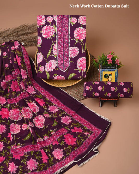 PREMIUM GOTA PATTI COTTON SUIT SET WITH COTTON DUPATTA