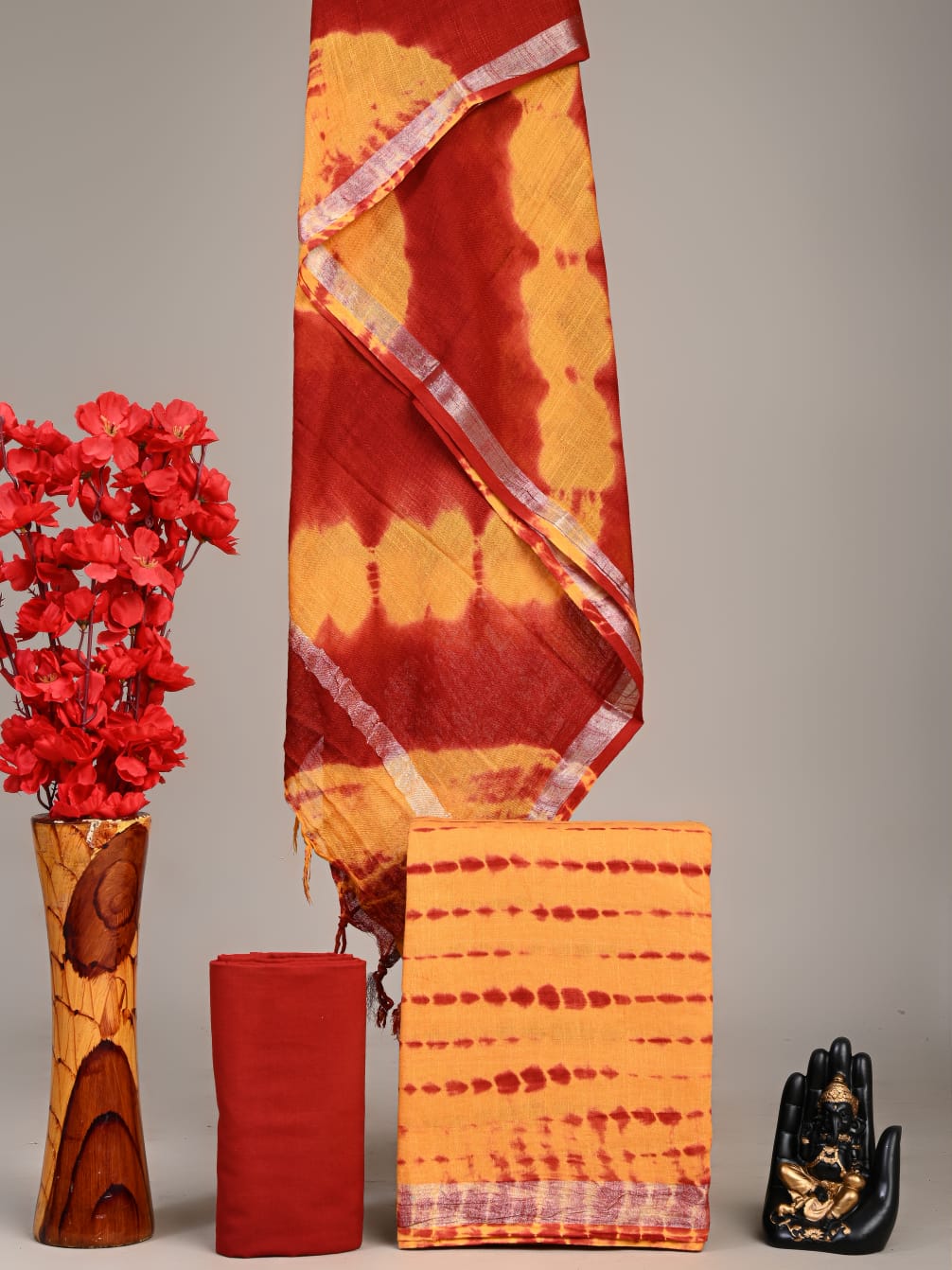 Exclusive Hand Block Linen Suit With Linen Dupatta(VkLS19)