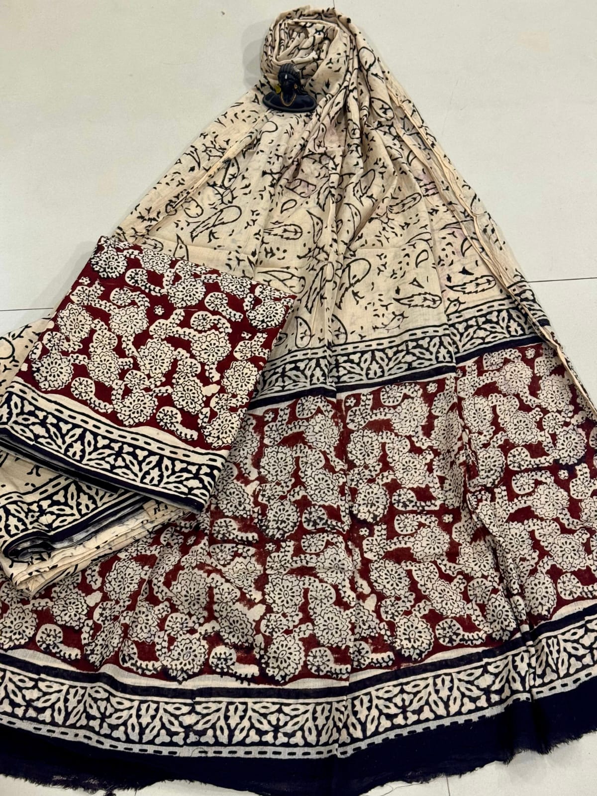 Exclusive Hand Block Cotton Suit With Cotton Dupatta(VKCOT67)