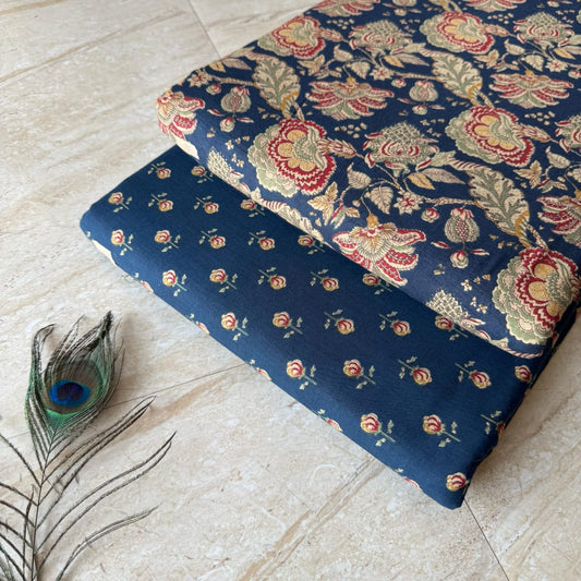 Elegant Hand Block Printed Cotton Top And Bottom Suit Sets(VKTB37)