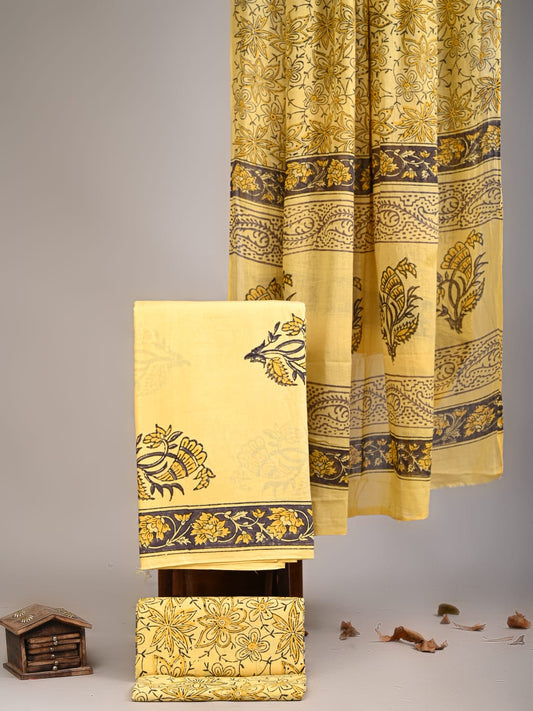Exclusive Hand Block Cotton Suit With Cotton Dupatta(VKCOT02)